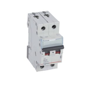 TX3 Leitungsschutzschalter B-Charakteristik, 20A, 2-polig, 6kA, 400VAC, 2TE Legrand 403388