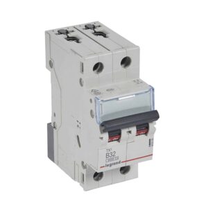 TX3 Leitungsschutzschalter B-Charakteristik, 32A, 2-polig, 6kA, 400VAC, 2TE Legrand 403390