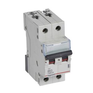 TX3 Leitungsschutzschalter B-Charakteristik, 63A, 2-polig, 6kA, 400VAC, 2TE Legrand 403393