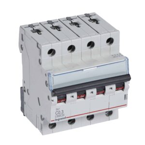 TX3 Leitungsschutzschalter C-Charakteristik, 0,3A, 4-polig, 6kA, 400VAC, 4TE Legrand 403552