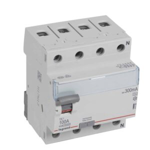 TX3 Fehlerstromschutzschalter 100A, 4-polig, 300mA, Typ A, 400VAC, 4TE Legrand 411788