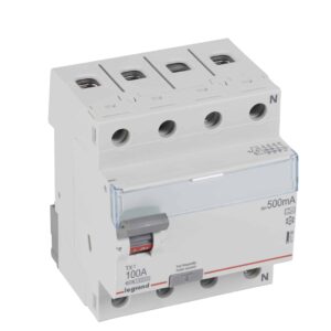 TX3 Fehlerstromschutzschalter 100A, 4-polig, 500mA, Typ A, 400VAC, 4TE Legrand 411798