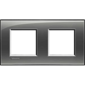Abdeckrahmen LIVINGLIGHT: 2-fach, 2 + 2 Module, Farbe: Rauchgrau Bticino LNA4802M2KF