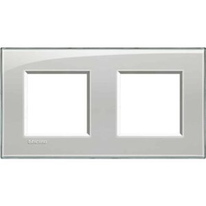 Abdeckrahmen LIVINGLIGHT: 2-fach, 2 + 2 Module, Farbe: Eisgrau Bticino LNA4802M2KG