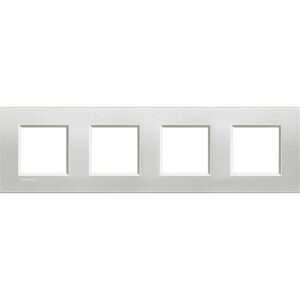 Abdeckrahmen LIVINGLIGHT: 4-fach, 2 + 2 + 2 + 2 Module, Farbe: Silber Bticino LNA4802M4AG