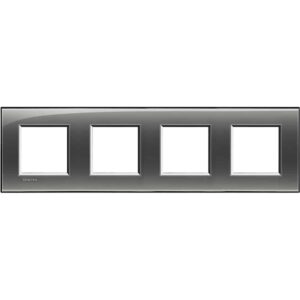 Abdeckrahmen LIVINGLIGHT: 4-fach, 2 + 2 + 2 + 2 Module, Farbe: Rauchgrau Bticino LNA4802M4KF