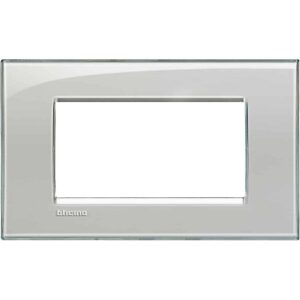 Abdeckrahmen LIVINGLIGHT für Kompaktinstallation, 4-modulig, Farbe: Eisgrau Bticino LNA4804KG