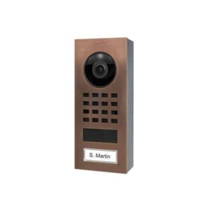 Frontblende für DoorBird D1101V Aufputz, Edelstahl, gebürstet, PVD Beschichtung mit Bronze-Optik, DoorBird 423868359