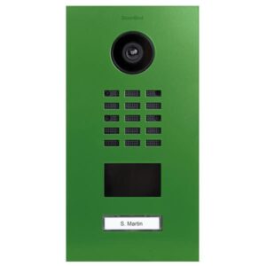 Frontblende für DoorBird D2101V, Edelstahl, pulverbeschichtet, seidenmatt, RAL 6018, DoorBird 423861800