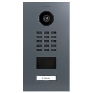 Frontblende für DoorBird D2101V, Edelstahl, pulverbeschichtet, seidenmatt, RAL 7011, DoorBird 423861862