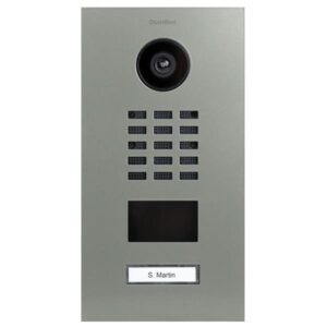 Frontblende für DoorBird D2101V, Edelstahl, pulverbeschichtet, seidenmatt, RAL 7023, DoorBird 423861893