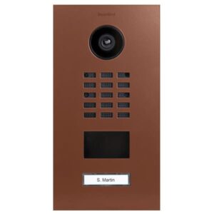 Frontblende für DoorBird D2101V, Edelstahl, pulverbeschichtet, seidenmatt, RAL 8004, DoorBird 423861923