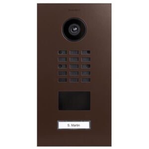 Frontblende für DoorBird D2101V, Edelstahl, pulverbeschichtet, seidenmatt, RAL 8011, DoorBird 423861930