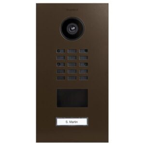 Frontblende für DoorBird D2101V, Edelstahl, pulverbeschichtet, seidenmatt, RAL 8028, DoorBird 423861961