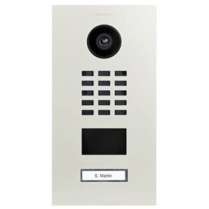 Frontblende für DoorBird D2101V, Edelstahl, pulverbeschichtet, seidenmatt, RAL 9010, DoorBird 423862005