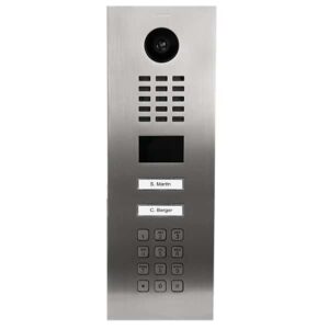 DoorBird IP Video Türstation D2102KV, Edelstahl V4A (salzwasser- und flugrostbeständig), gebürstet, 2 Ruftasten, Keypad Modul (Gehäuse für Aufputz-/ Unterputzmontage separat erhältlich), DoorBird 423871212