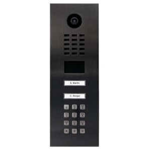 DoorBird IP Video Türstation D2102KV, Edelstahl, gebürstet, PVD Beschichtung mit Titan-Optik, 2 Ruftasten, Keypad Modul (Gehäuse für Aufputz-/ Unterputzmontage separat erhältlich), DoorBird 423871236