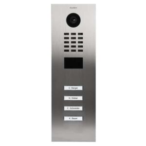 DoorBird IP Video Türstation D2104V, Edelstahl, gebürstet, PVD Beschichtung mit Bronze-Optik, 4 Ruftasten (Gehäuse für Aufputz-/ Unterputzmontage separat erhältlich), DoorBird 423871304