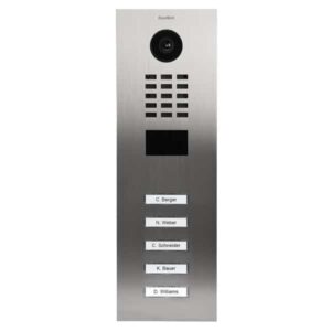 DoorBird IP Video Türstation D2105V, Edelstahl, gebürstet, PVD Beschichtung mit Titan-Optik, 5 Ruftasten (Gehäuse für Aufputz-/ Unterputzmontage separat erhältlich), DoorBird 423871359