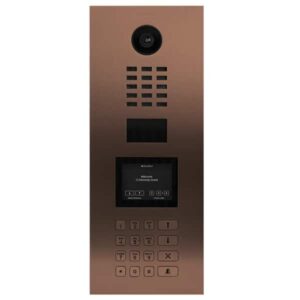 DoorBird IP Video Türstation D21DKV für Mehrfamilienhäuser, Edelstahl, gebürstet, PVD Beschichtung mit Bronze-Optik, Display Modul, Keypad Modul (Gehäuse für Aufputz-/ Unterputzmontage separat erhältlich), DoorBird 423870864