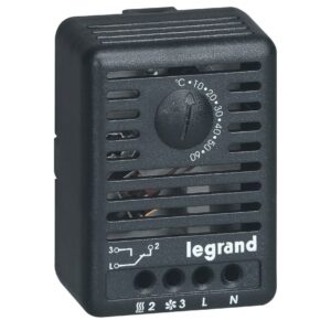 Raumthermostat, 230 VAC, IP20,  1 Schließer: 5A, 250 VAC, 1 Öffner: 10A, 250 VAC Legrand 034847