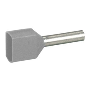 Zwillings-Aderendhülsen,f.Leiterquerschnitt 2 x 2,5 mm² (Grau), isoliert, lose. Legrand 037690