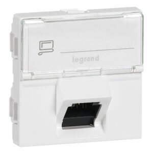 Datendose 1xRJ45 geschirmt für MOSAIC, Kategorie 6A STP, 2 Modul, Farbe: weiß Legrand 076508