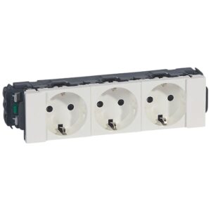 Mosaic 3-fach Steckdose Snap-On, 16 A/250 V~, Steckklemmen, Farbe: Ultraweiß Legrand 077203