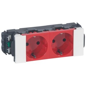 Mosaic 2-fach Schutzkontakt-Steckdose 45°, Snap-On, EBS Farbe: Rot Legrand 077242