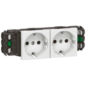 Schuko-Steckdosen, 2-fach (4 Module), Farbe: weiß (RAL 9003) Legrand 077402