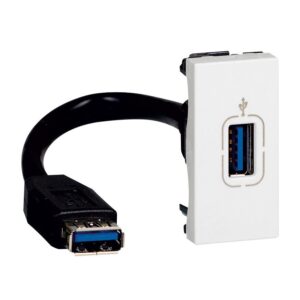 Mosaic USB-DOSE + KABEL 1-modulig Farbe: Ultraweiß Legrand 078746