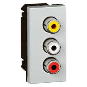 Mosaic Rca Farbe: Rot/Ws/Gb 1-modulig  Farbe: Aluminium Legrand 079254