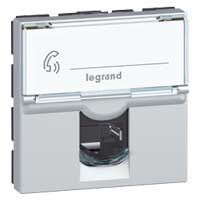 Mosaic 1-fach RJ45, Kat 6A, UTP, 2-modulig, Farbe: Aluminium Legrand 079474