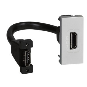 Mosaic HDMI 2.0 Anschlusseinheit vorverdrahtet, 1mod, mit Kabel Fabe: Aluminium Legrand 079378
