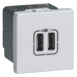 Mosaic USB-Lademodul 2-fach Farbe: Aluminium Legrand 079394