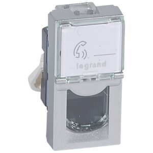 Mosaic Datendose Cat6 UTP 1-modulig Alu Legrand 079461