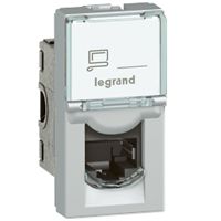Mosaic 1-fach RJ45, Kat 6A, UTP, 1-modulig, Farbe: Aluminium Legrand 079471