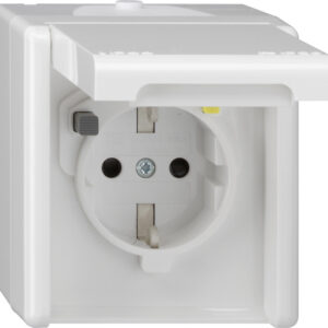 FI-Schutzsteckd. 30 mA KD + SP WG AP Reinweiß Gira 267730