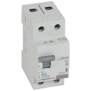 RX3 Fehlerstromschutzschalter 40A, 2-polig, 30mA, Typ A, 230VAC, 2TE Legrand 402037