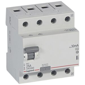 RX3 Fehlerstromschutzschalter 25A, 4-polig, 30mA, Typ A, 400VAC, 4TE Legrand 402074