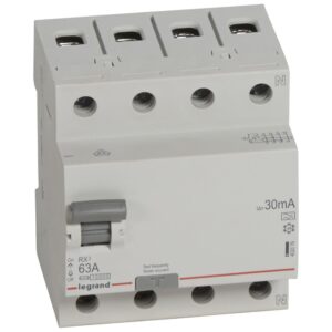 RX3 Fehlerstromschutzschalter 63A, 4-polig, 30mA, Typ A, 400VAC, 4TE Legrand 402076