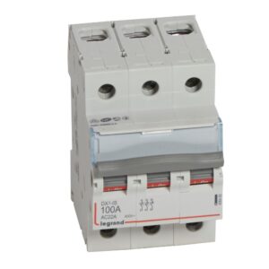 Lasttrennschalter DX3, 3-polig, 100A 400 VAC, Gebrauchskategorie AC-22A, 3TE Legrand 406469