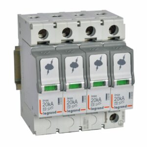 Überspannungsableiter Typ 2, 4+0 Schaltung, 230/400 VAC, Imax 20 kA, (Uc)320 VAC Legrand 412223