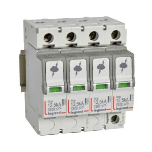 Kombiableiter Typ 1+2, 4+0 Schaltung, 230/400 VAC, Iimp 12,5 kA, (Uc)320 VAC Legrand 412273