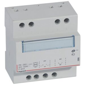 Sicherheitstransformator, Prim. 230 V/50 Hz, Sek.12V AC oder 24V AC, 40VA, 5TE Legrand 413097