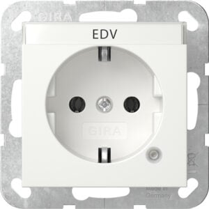 SCHUKO-Steckd. Kontroll + BSF System 55 Reinweiß Gira 445203