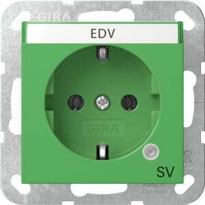 SCHUKO-Steckd. Kontroll GN + BSF SV System 55 Grün Gira 4452107