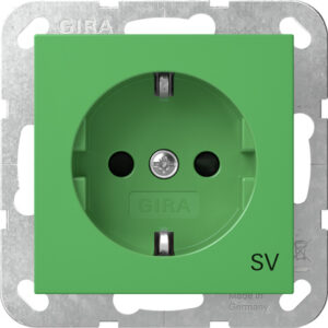 SCHUKO-Steckd. SP SV System 55 Grün Gira 4453107