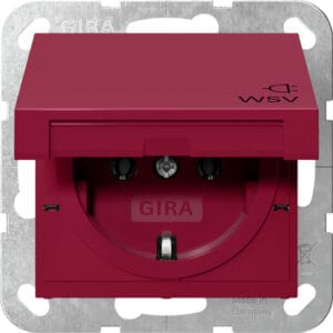 SCHUKO-Steckd. KD WSV System 55 Rot Gira 4454108