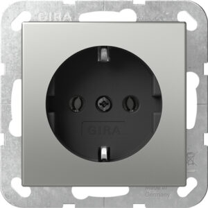 SCHUKO-Steckd. o.Kr. System 55 Edelstahl Gira 4466600